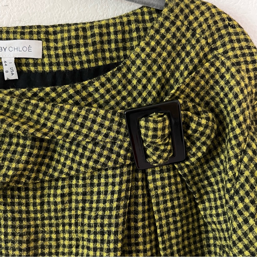 See By Chloé Virgin Wool Gingham Shift Dress French Mod Career Chic Size 8 - Picture 6 of 15